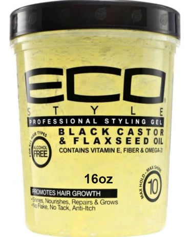 ECO STYLE Black Castor & Flaxseed Oil Hair Gel, Sareya Beauty Supply Store in calgary